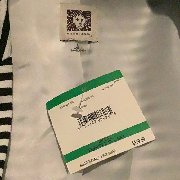 Anne Klein Black and White Striped Blazer - Picture 7 of 11